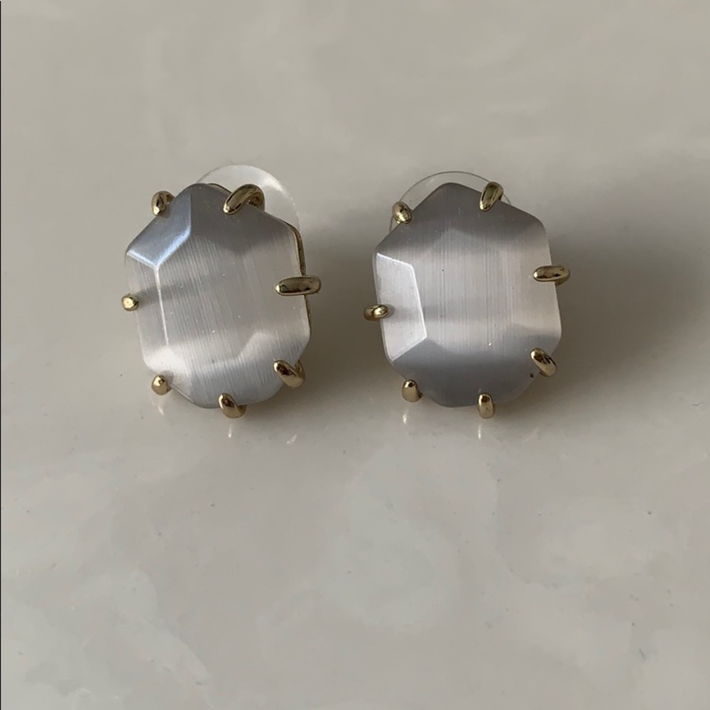 Kendra Scott Silver and Grey Stud Earrings